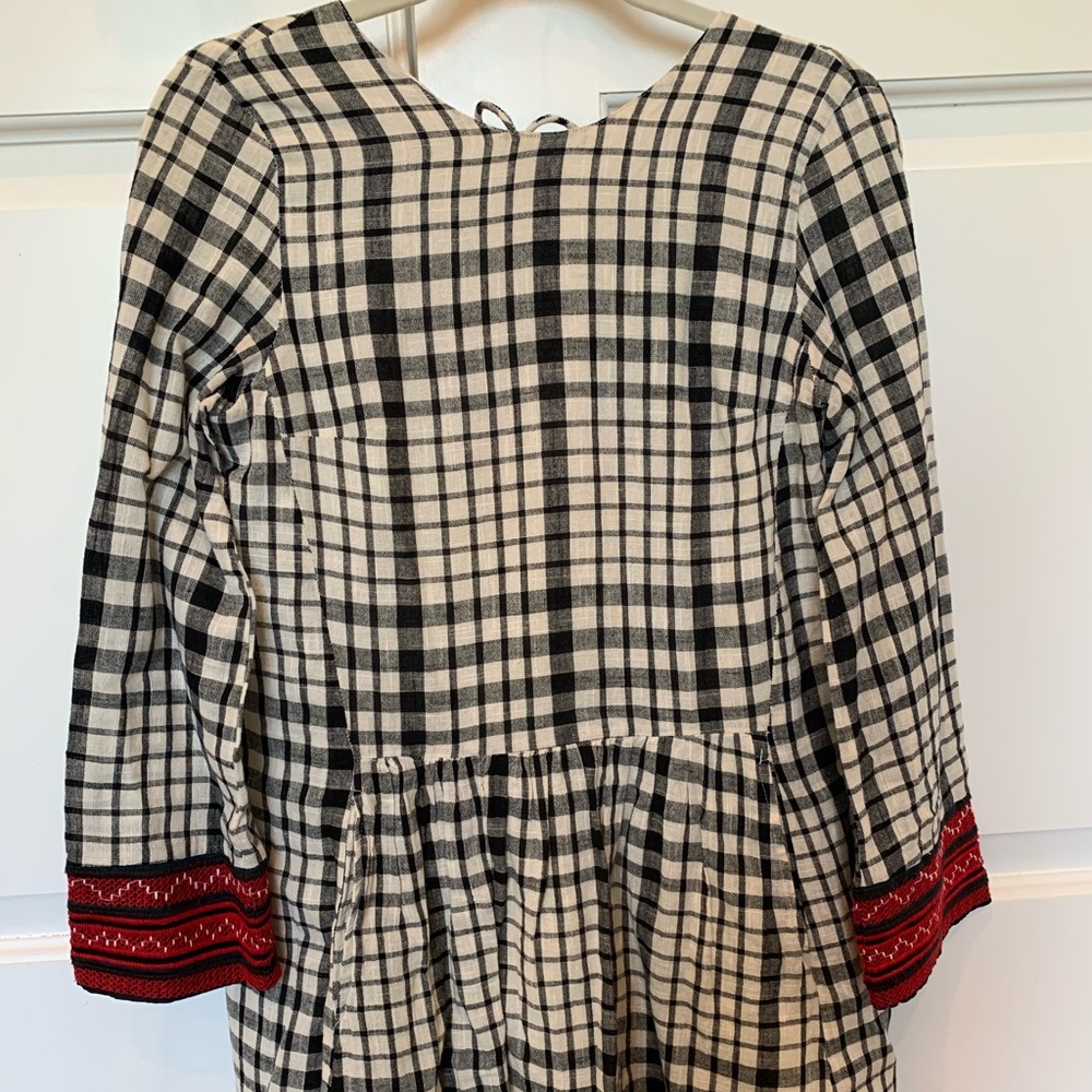 Zara Morrocan Style Plaid Dress with Embroidery